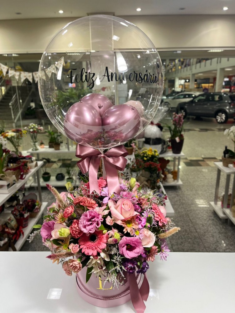 Box de Flores do Campo com Balão Bolha