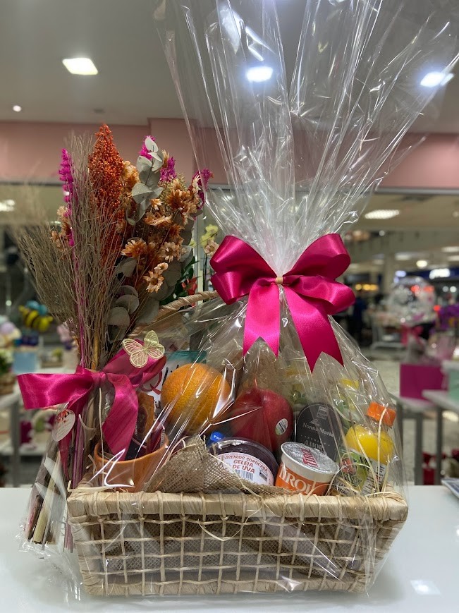 Cesta Palha - Café da Manhã M 