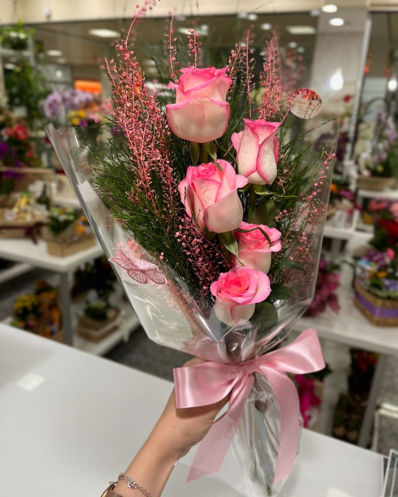 Ramalhete 5 Rosas - Coloridas